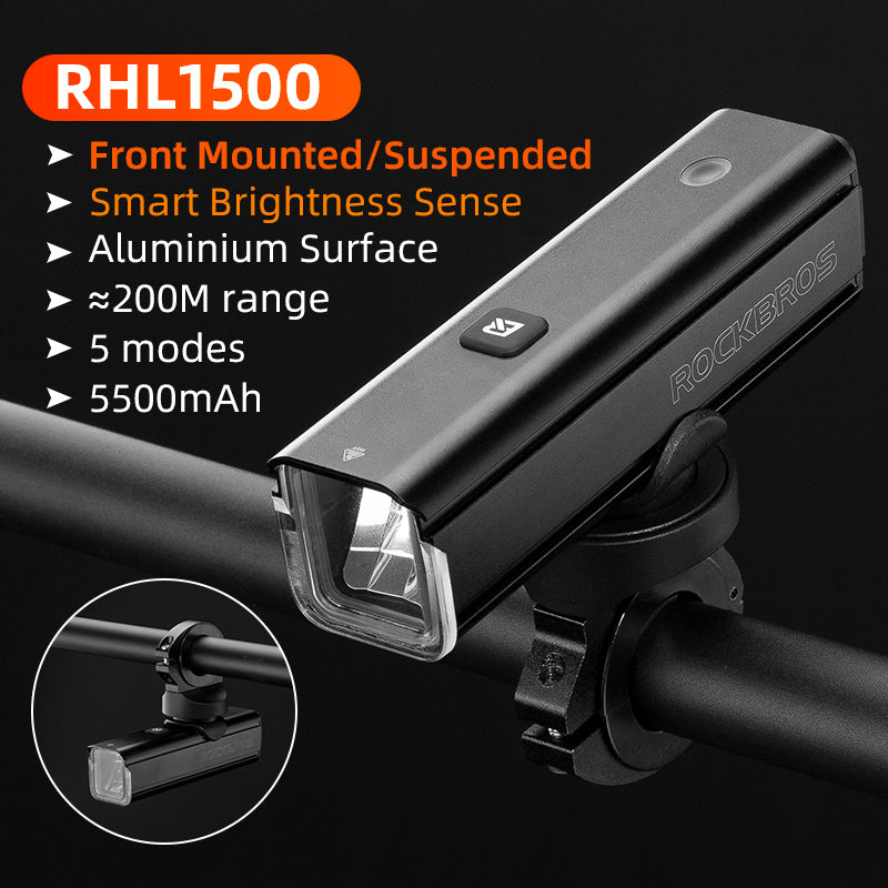 ROCKBROS RHL1500 Outdoor Bike Headlight Bicycle Strong Light Flashlight Cycling Bicycle Safety Lamp (Standard Version) ROCKBROS RHL1500 Outdoor Bike Headlight Bicycle Strong Light Flashlight Cycling Bicycle Safety Lamp (Standard Version)